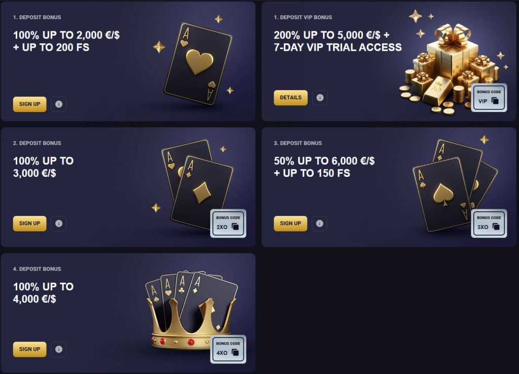 RollXO Casino welcome bonus promotion banner