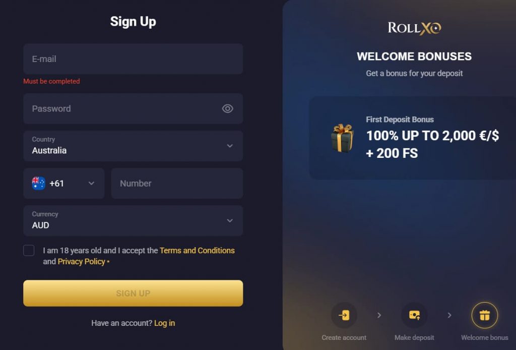Player winning jackpot on RollXO slot game